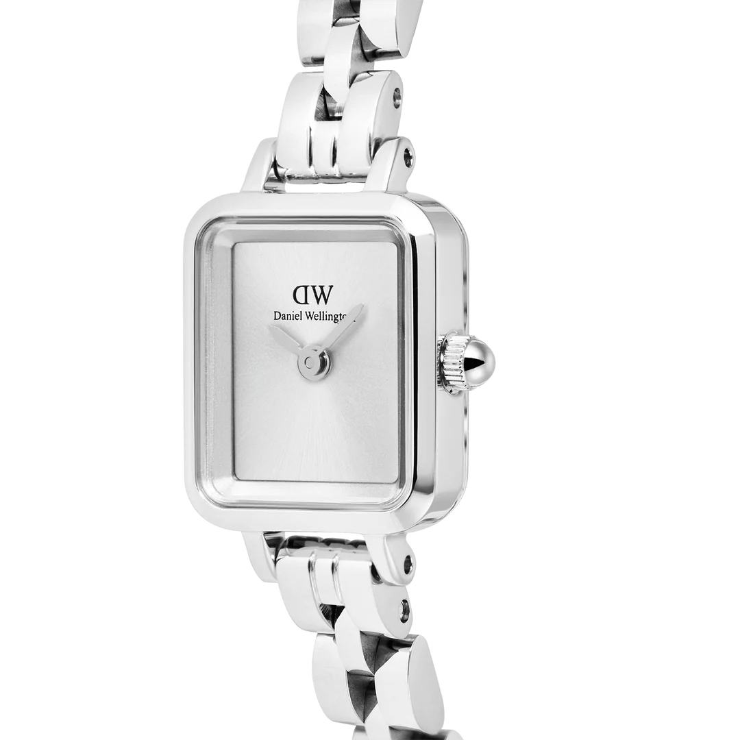 Orologio Daniel Wellington Quadro Mini Arch 3-link White Sunray Silver, 18mm - DW00100844