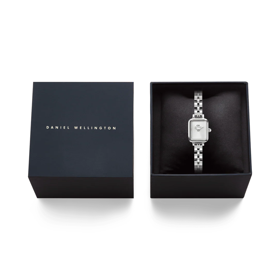 Orologio Daniel Wellington Quadro Mini Arch 3-link White Sunray Silver, 18mm - DW00100844