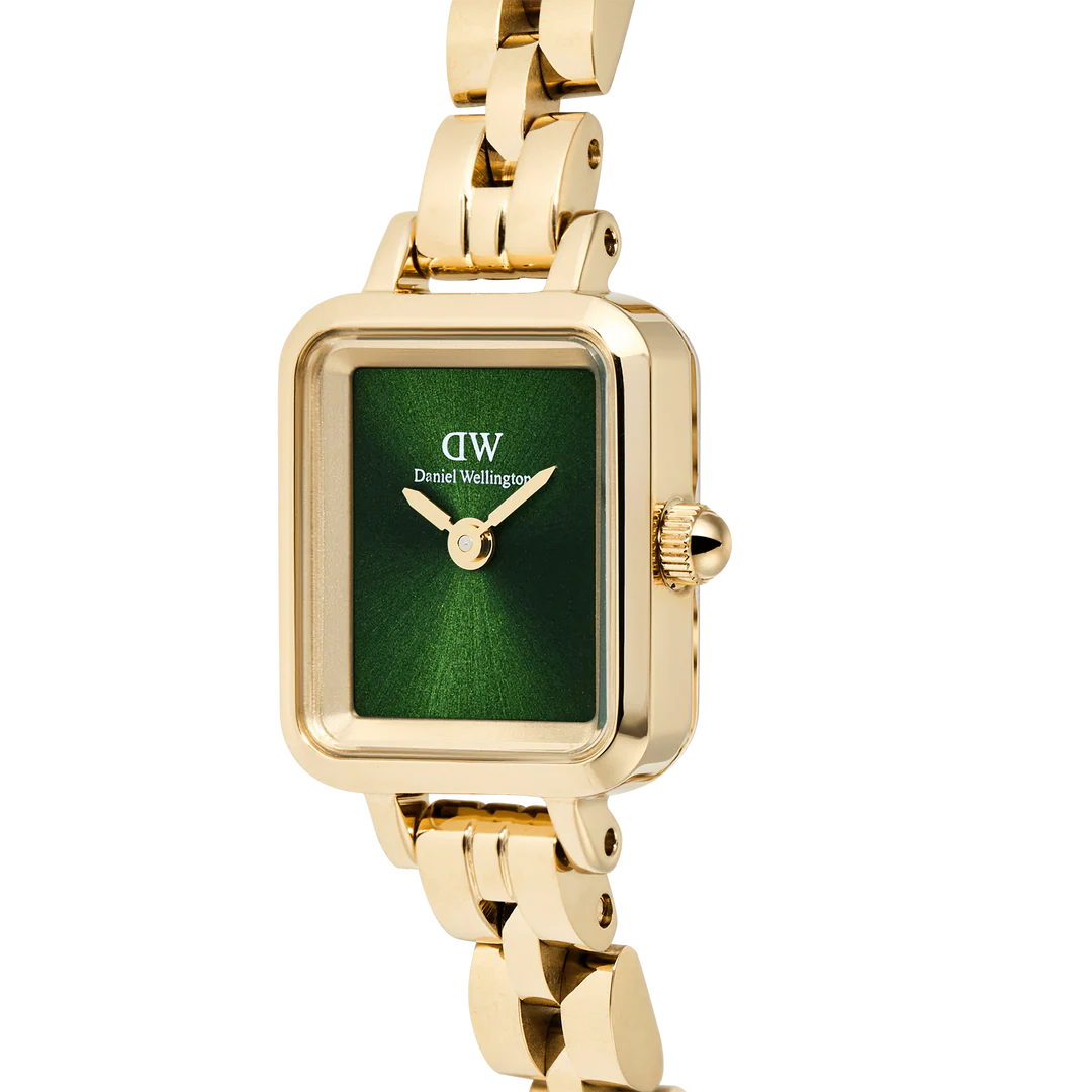 Orologio Daniel Wellington Quadro Mini Arch 3-link Emerald Sunray Gold, quadrante verde smeraldo, 18mm - DW00100852