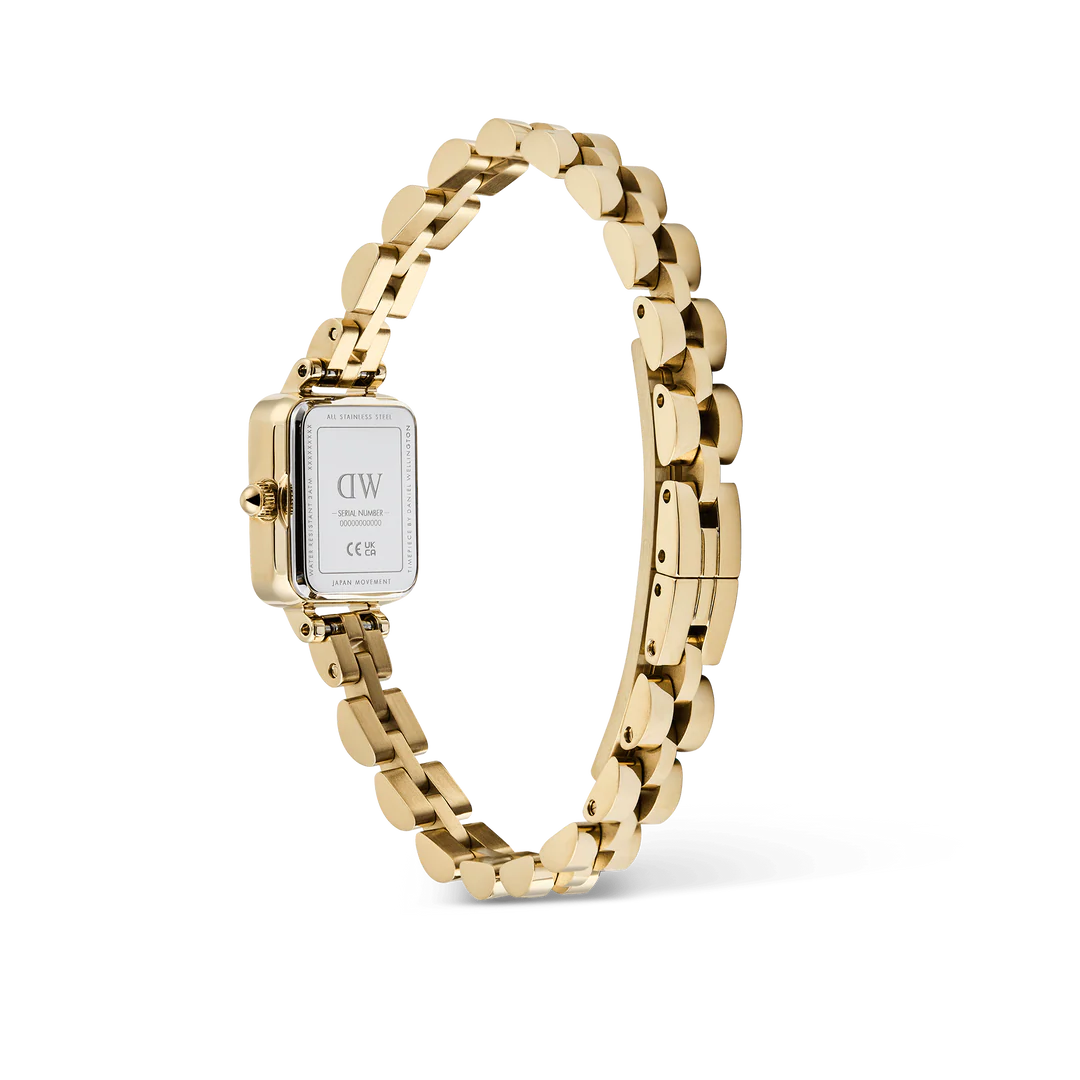 Orologio Daniel Wellington Quadro Mini Arch 3-link Emerald Sunray Gold, quadrante verde smeraldo, 18mm - DW00100852