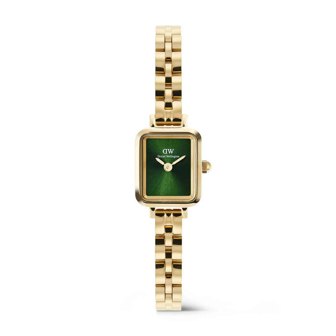 Orologio Daniel Wellington Quadro Mini Arch 3-link Emerald Sunray Gold, quadrante verde smeraldo, 18mm - DW00100852