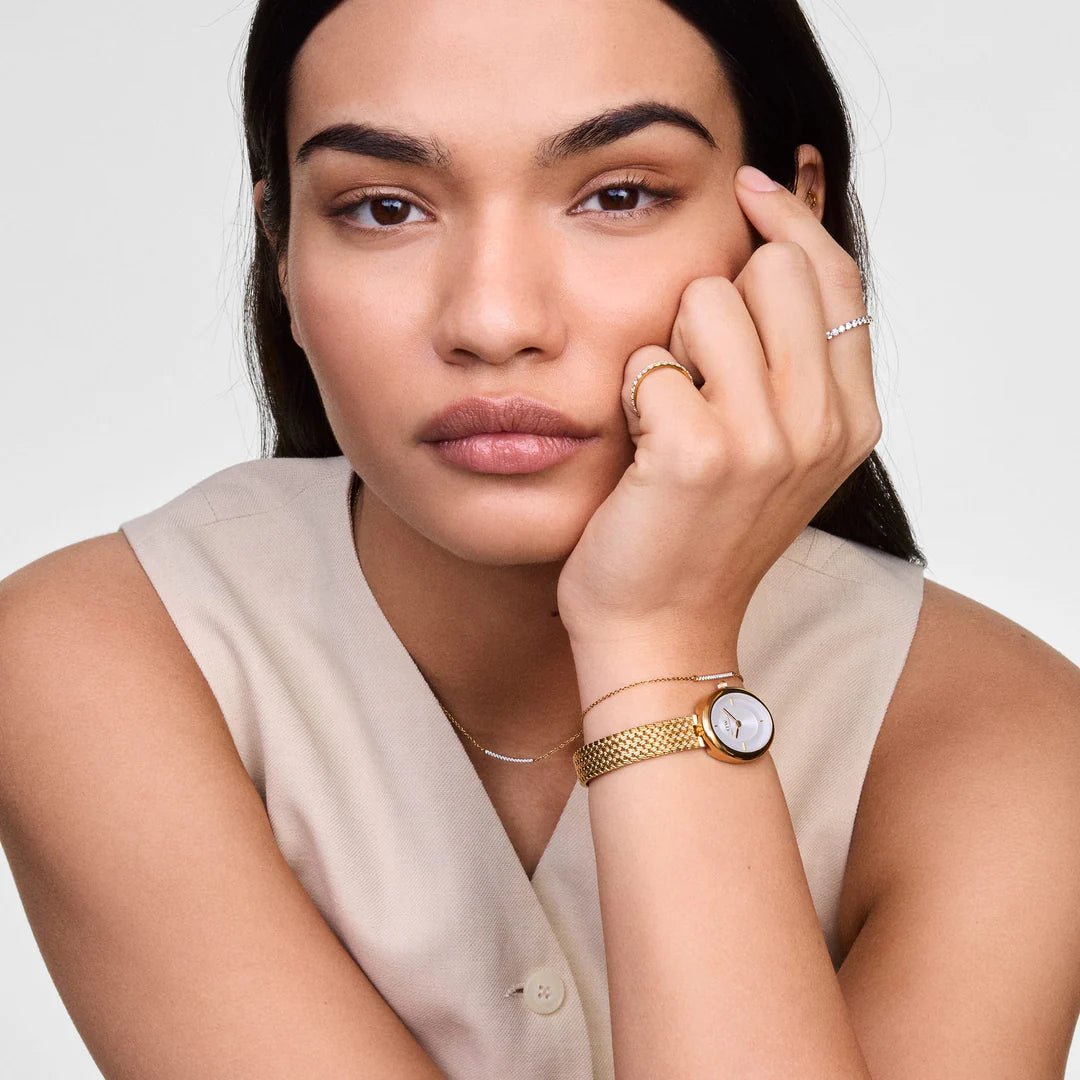 Orologio Daniel Wellington Juliette Braided Mesh White Sunray Gold, 26mm - DW00100882