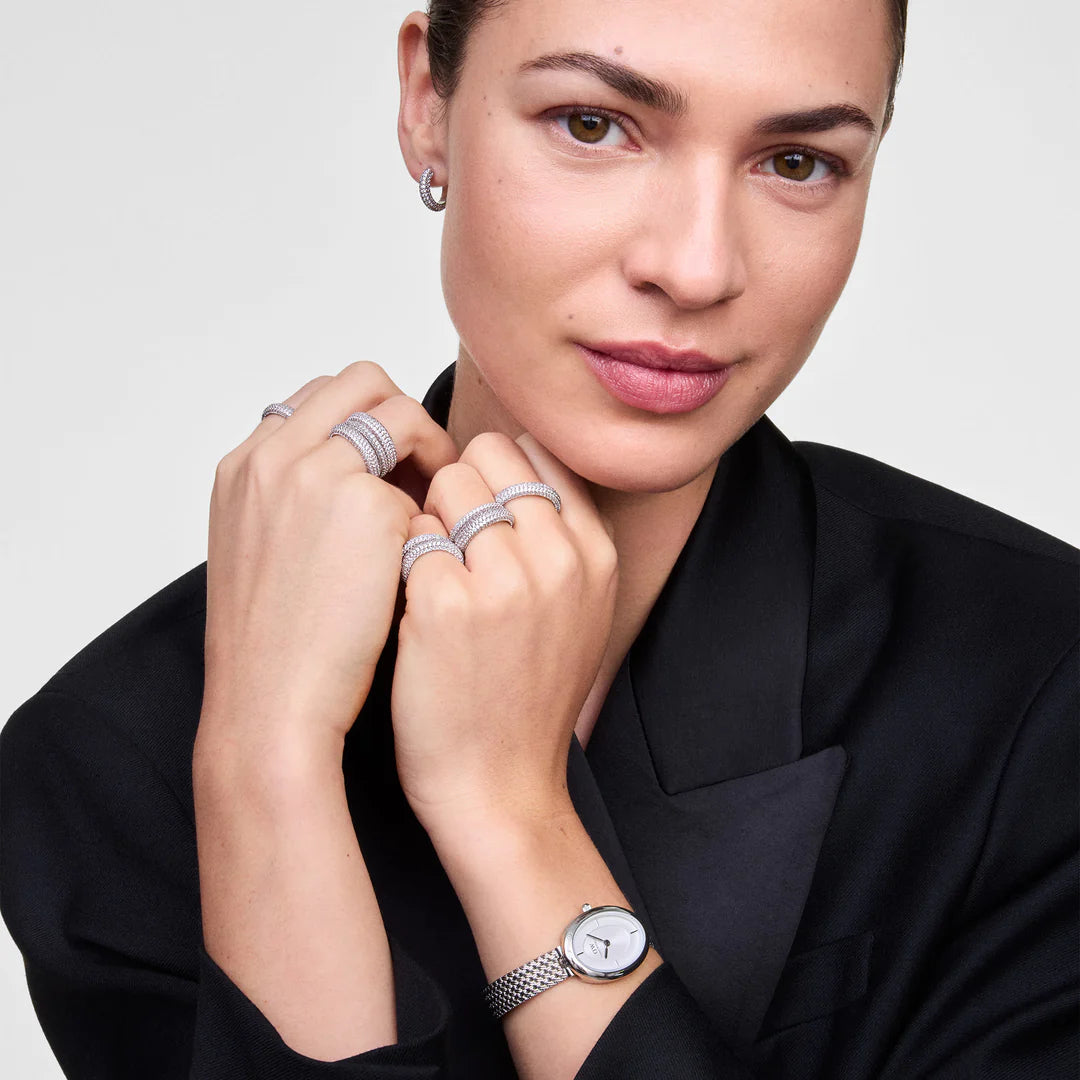 Orologio Daniel Wellington Juliette Braided Mesh White Sunray Silver, 26mm - DW00100884