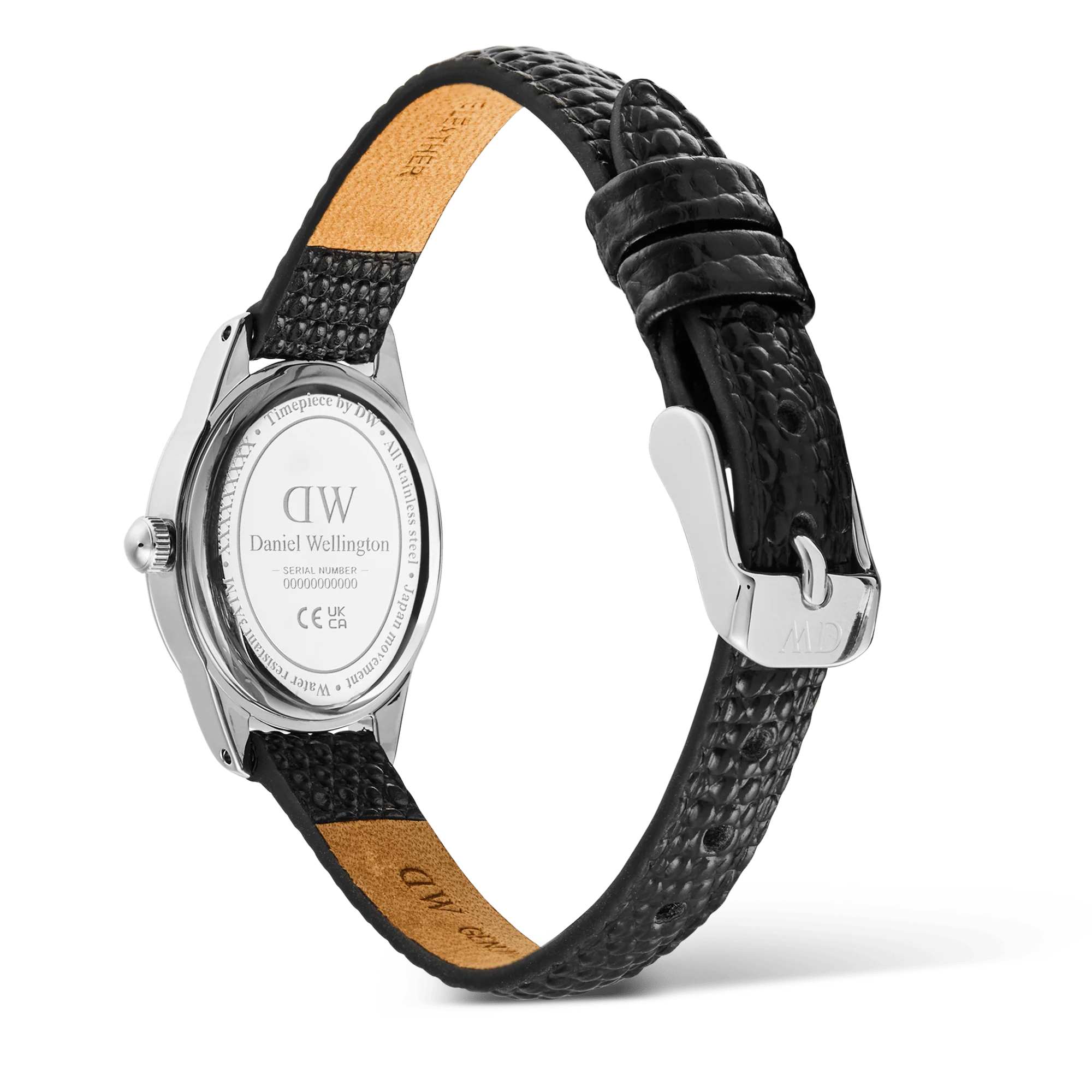 Orologio Daniel Wellington Ophelia Mini Black Lizard White Guilloché Silver, 22x25.5mm - DW00100887