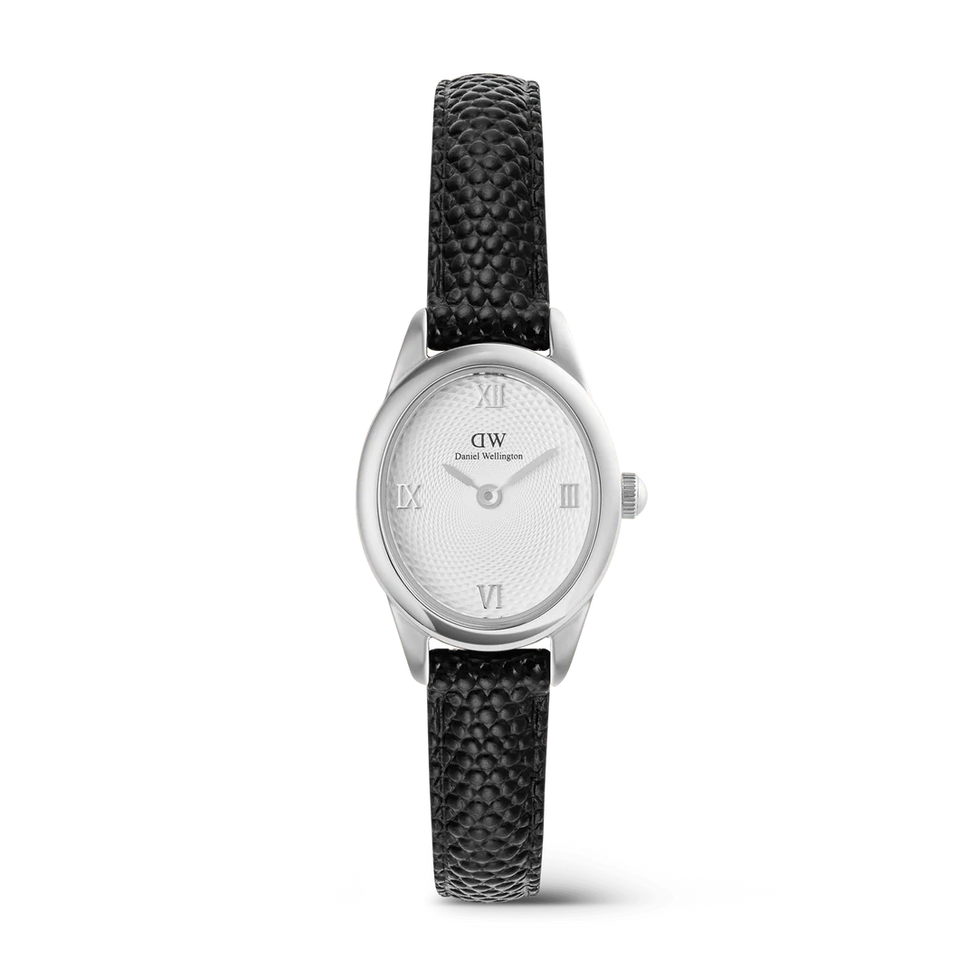 Orologio Daniel Wellington Ophelia Mini Black Lizard White Guilloché Silver, 22x25.5mm - DW00100887