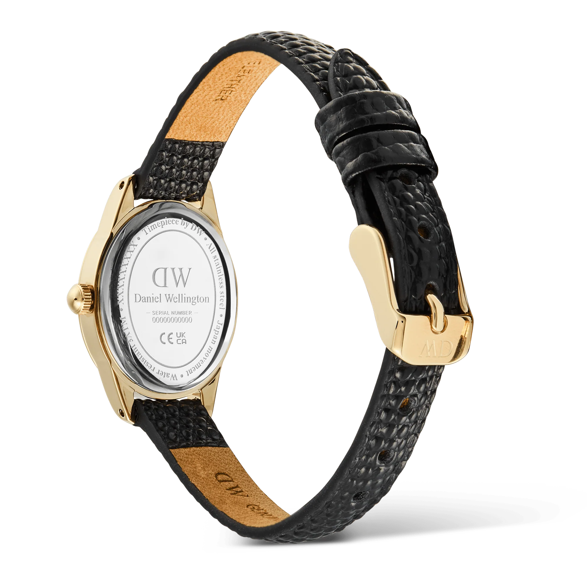 Orologio Daniel Wellington Ophelia Mini Black Lizard White Guilloché Gold, 22x25.5mm - DW00100890