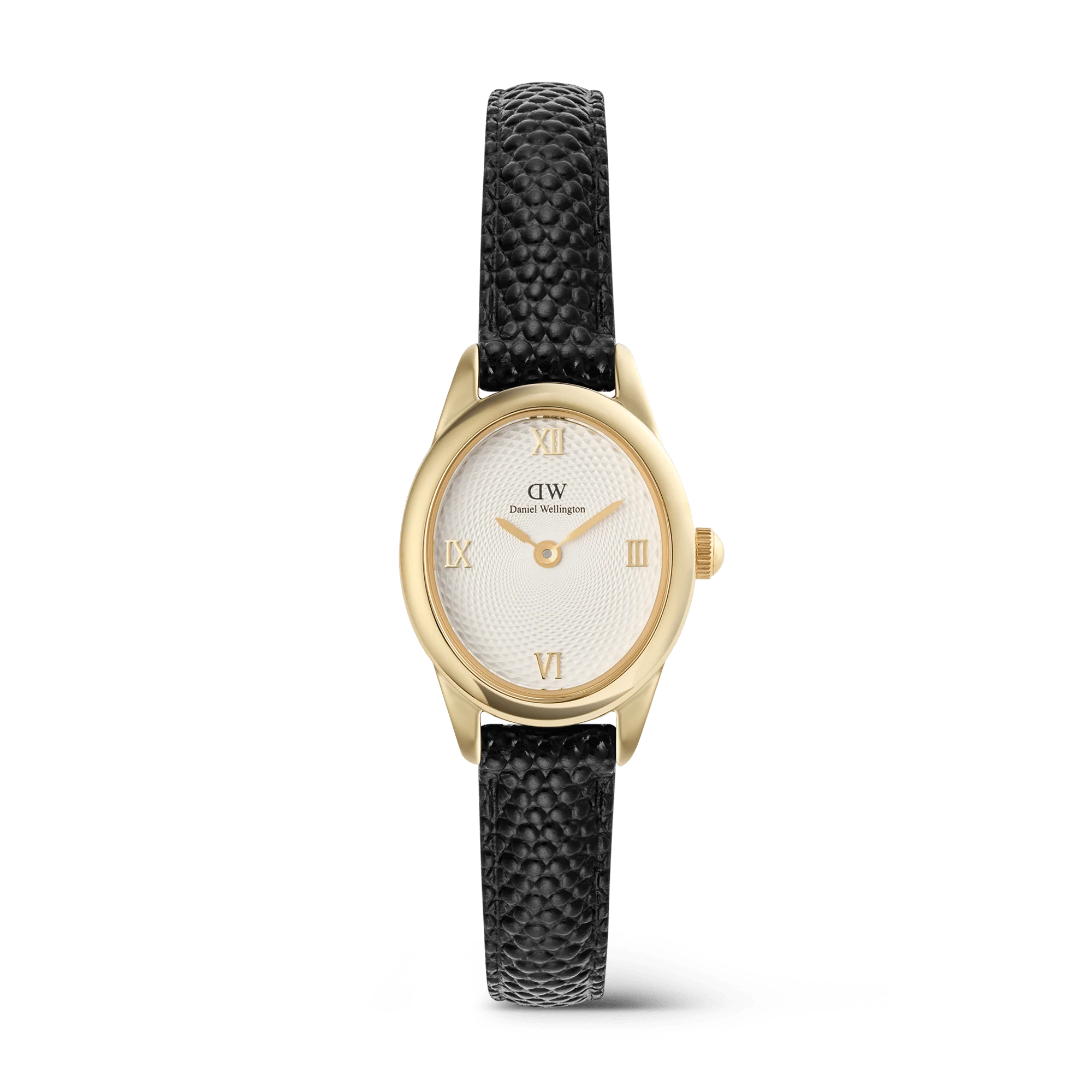 Orologio Daniel Wellington Ophelia Mini Black Lizard White Guilloché Gold, 22x25.5mm - DW00100890