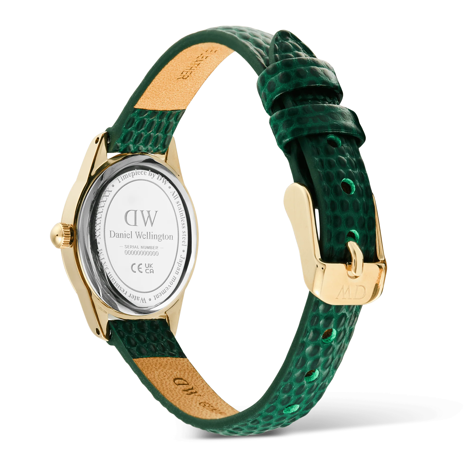 Orologio Daniel Wellington Ophelia Mini Green Lizard White Guilloché Gold, 22x25.5mm - DW00100892