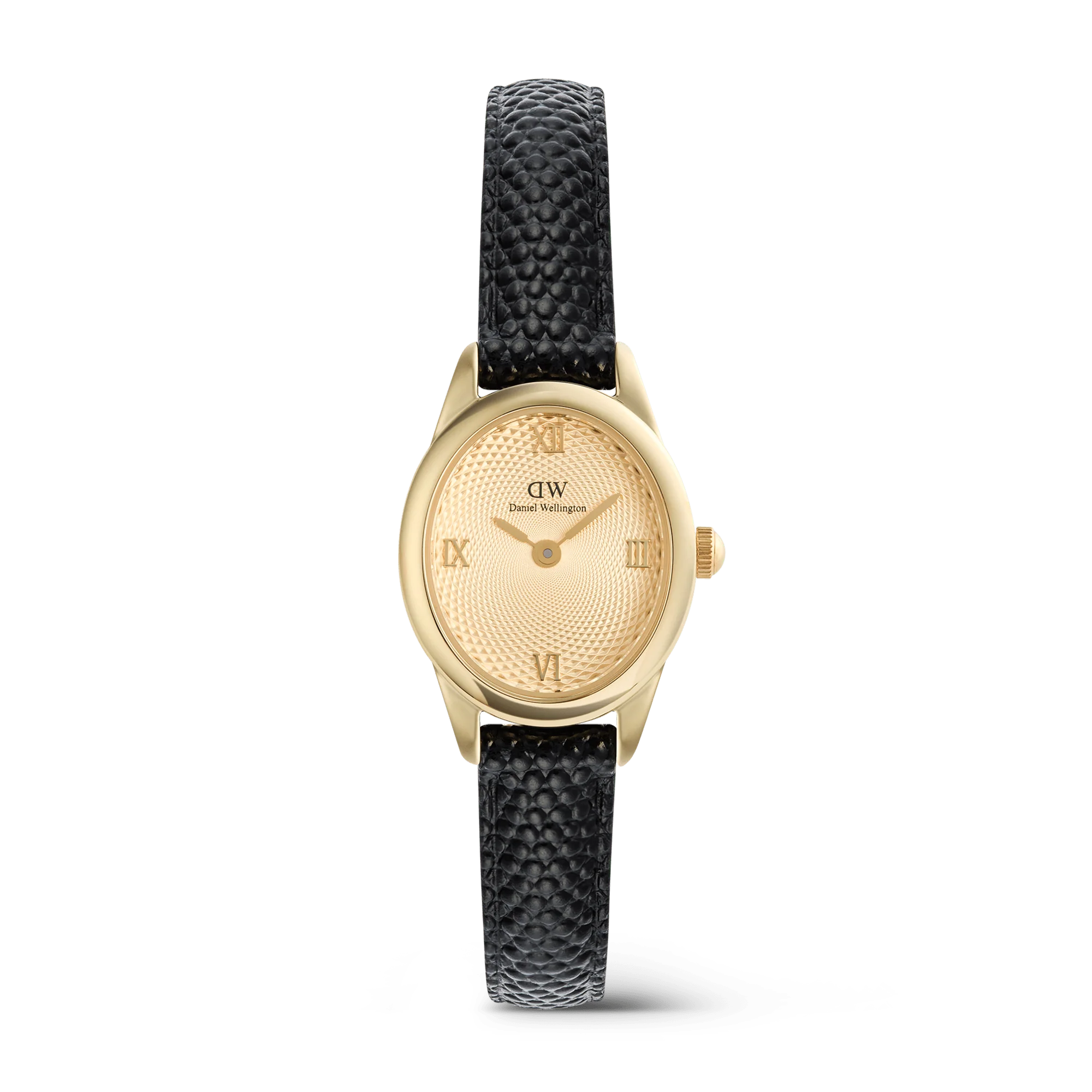 Orologio Daniel Wellington Ophelia Mini Black Lizard Unitone Guilloché Gold, 22x25.5mm - DW00100897