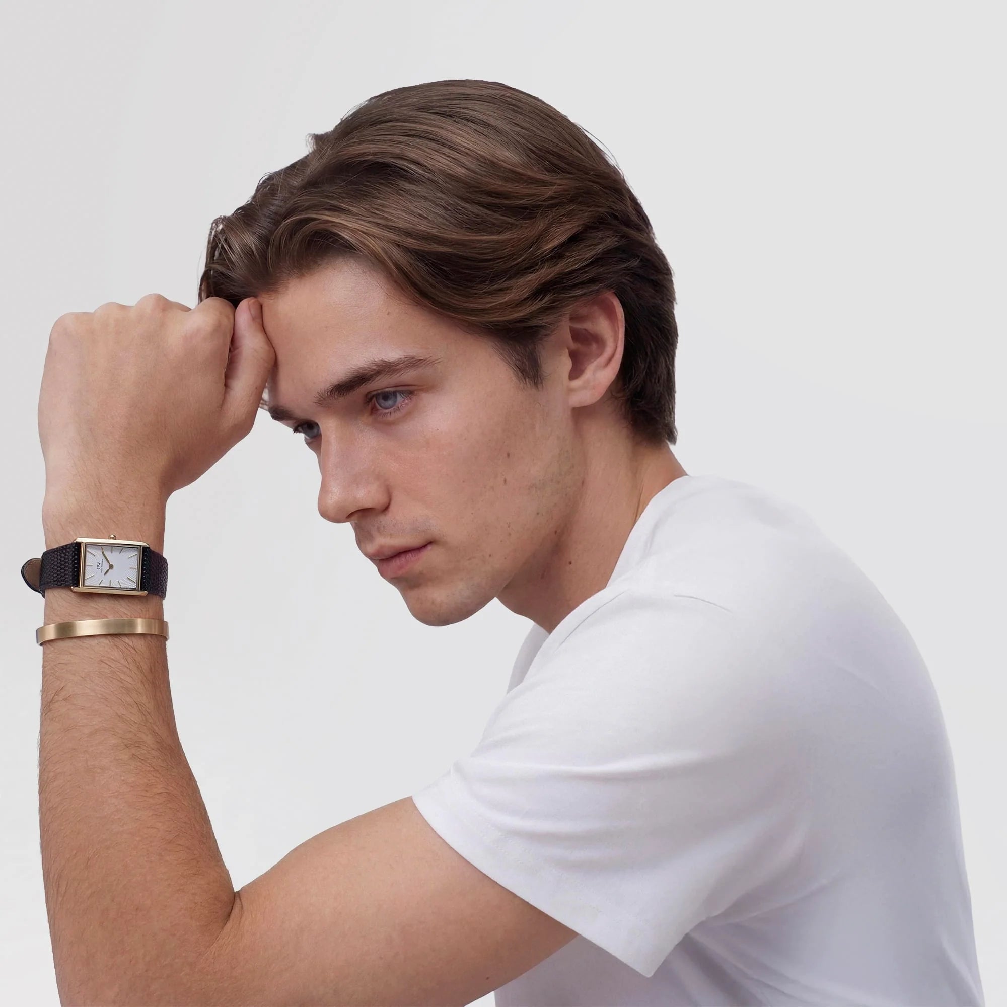 Orologio Daniel Wellington Bound Black Lizard Guilloché Gold, 24x35mm - DW00100899