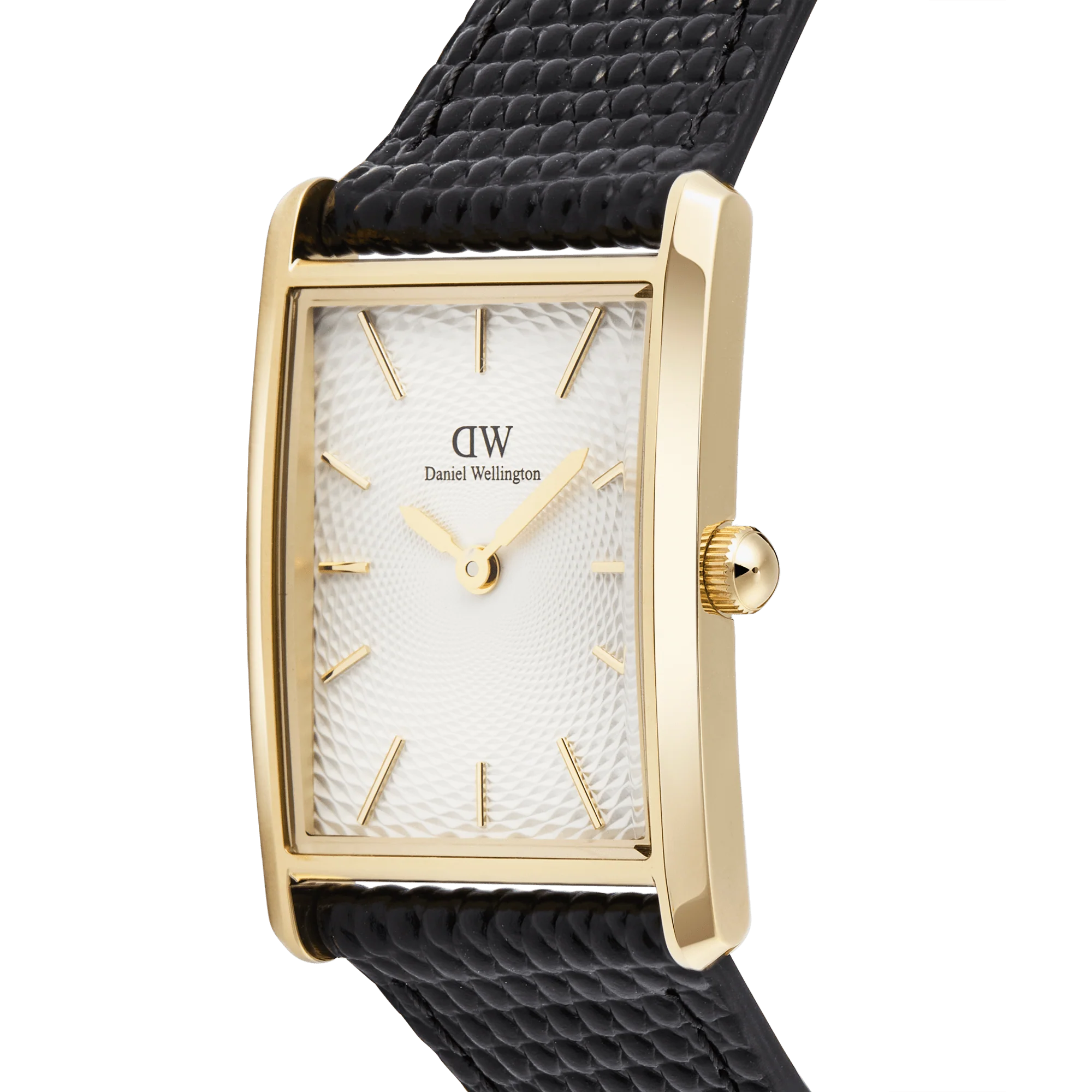 Orologio Daniel Wellington Bound Black Lizard Guilloché Gold, 24x35mm - DW00100899