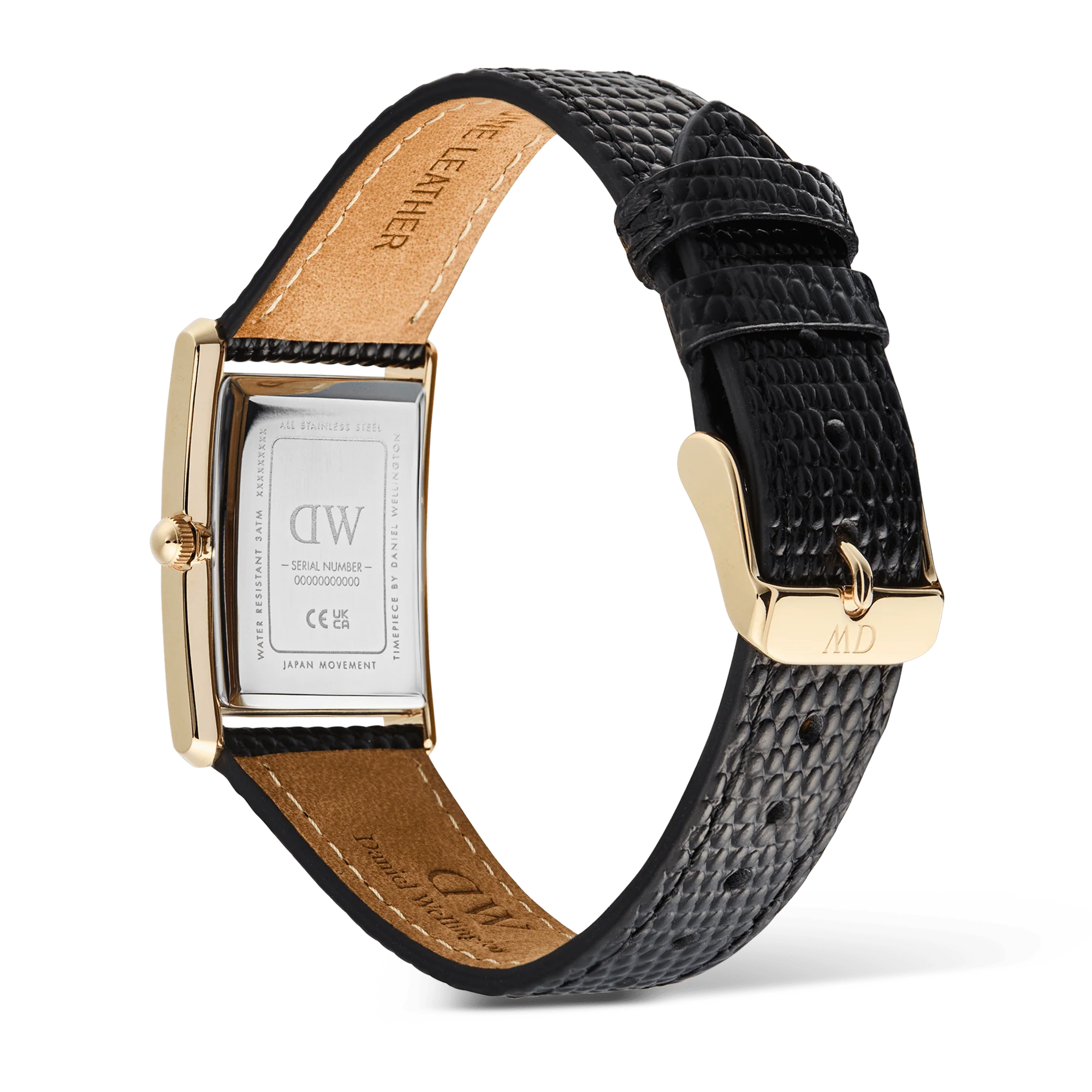 Orologio Daniel Wellington Bound Black Lizard Guilloché Gold, 24x35mm - DW00100899