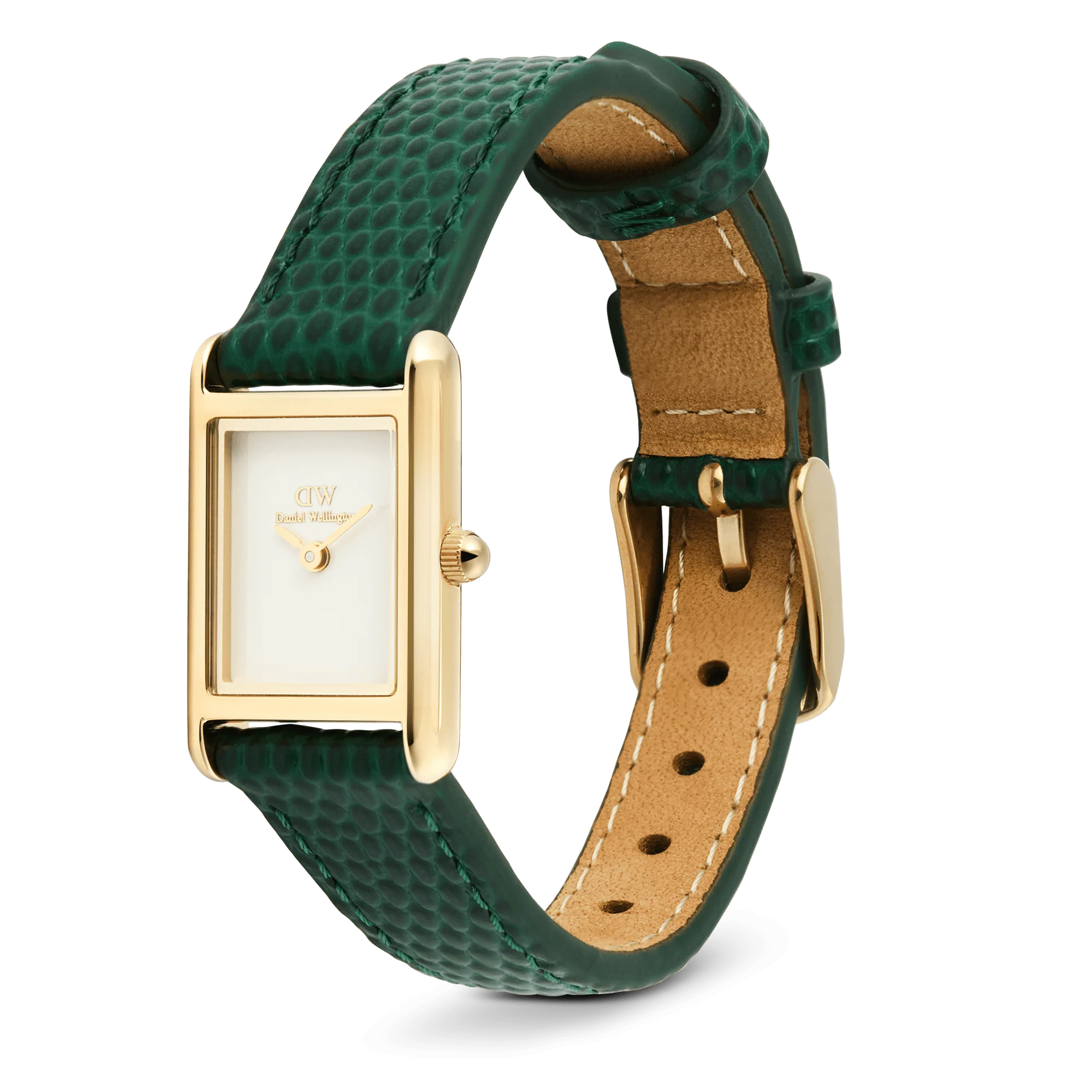 Orologio Daniel Wellington Bound Mini Green Lizard Gold, 17x25.9mm - DW00100906