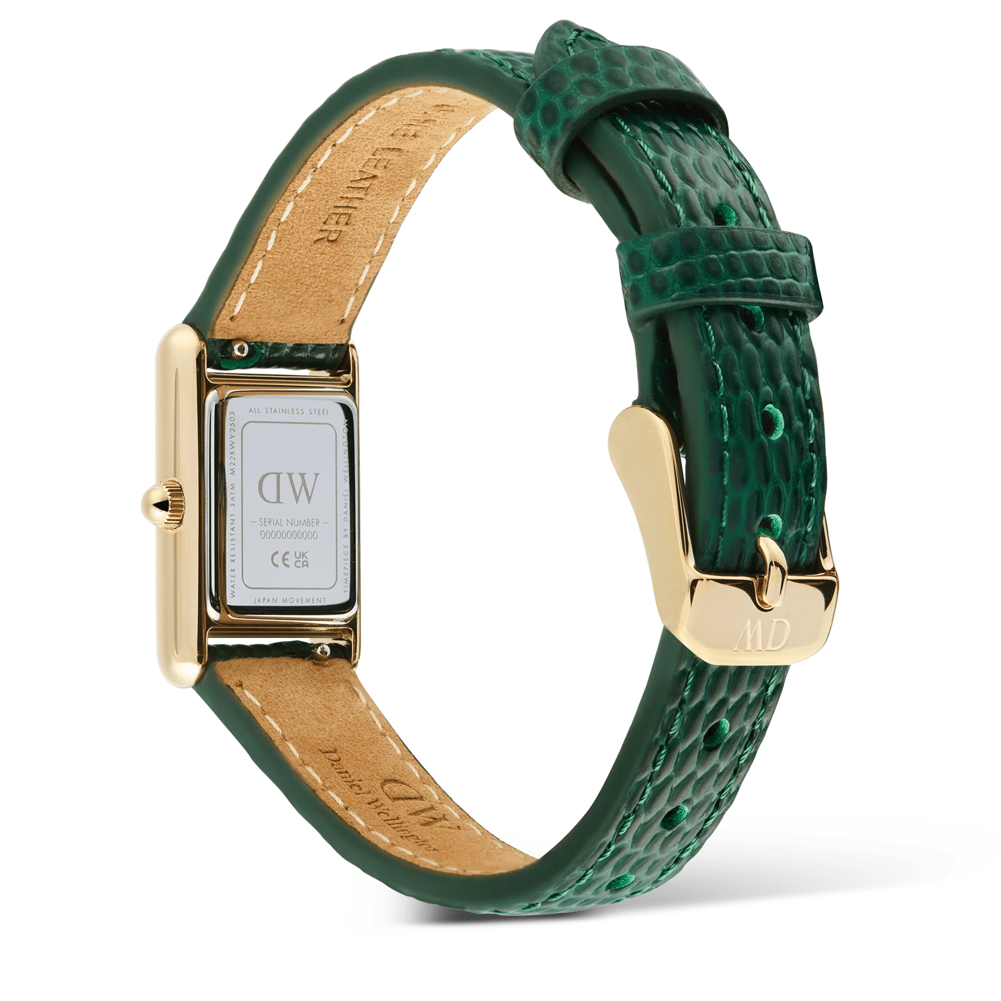 Orologio Daniel Wellington Bound Mini Green Lizard Gold, 17x25.9mm - DW00100906