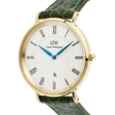 Orologio Daniel Wellington quarzo quadrante bianco, Classic Roman Numerals Date Dark Green Croc Belly Gold, 40mm - DW00100917
