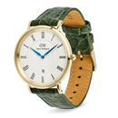 Orologio Daniel Wellington quarzo quadrante bianco, Classic Roman Numerals Date Dark Green Croc Belly Gold, 40mm - DW00100917