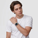 Orologio Daniel Wellington quarzo quadrante nero, Iconic GMT Link Black Green Ceramic Bezel Silver, 40mm - DW00100920