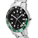 Orologio Daniel Wellington quarzo quadrante nero, Iconic GMT Link Black Green Ceramic Bezel Silver, 40mm - DW00100920