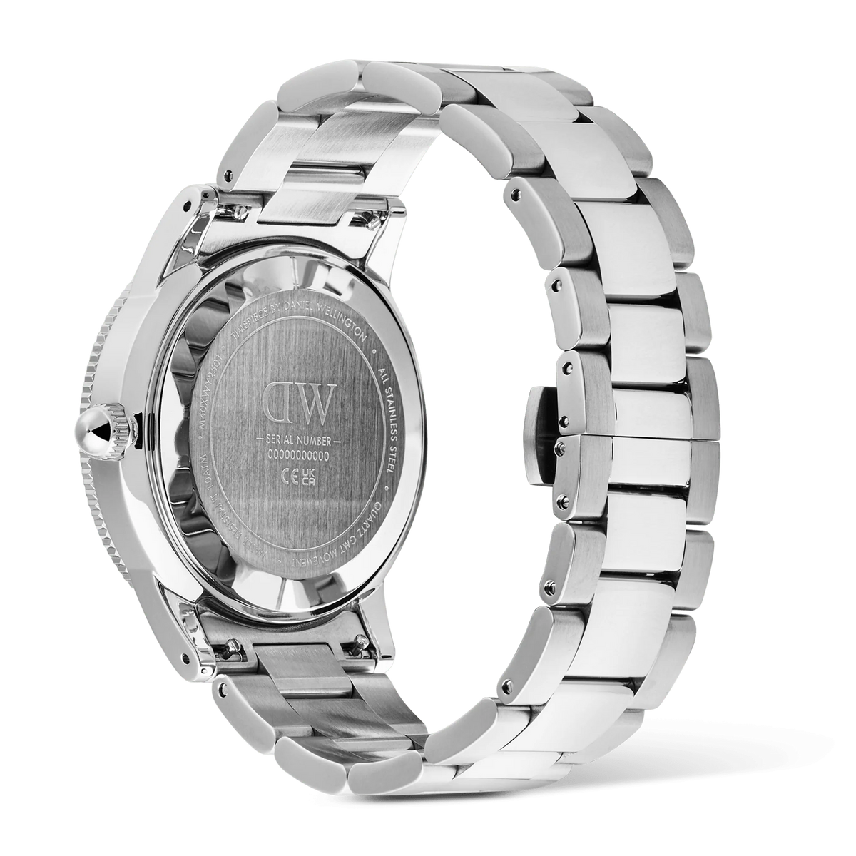 Orologio Daniel Wellington quarzo quadrante nero, Iconic GMT Link Black Green Ceramic Bezel Silver, 40mm - DW00100920
