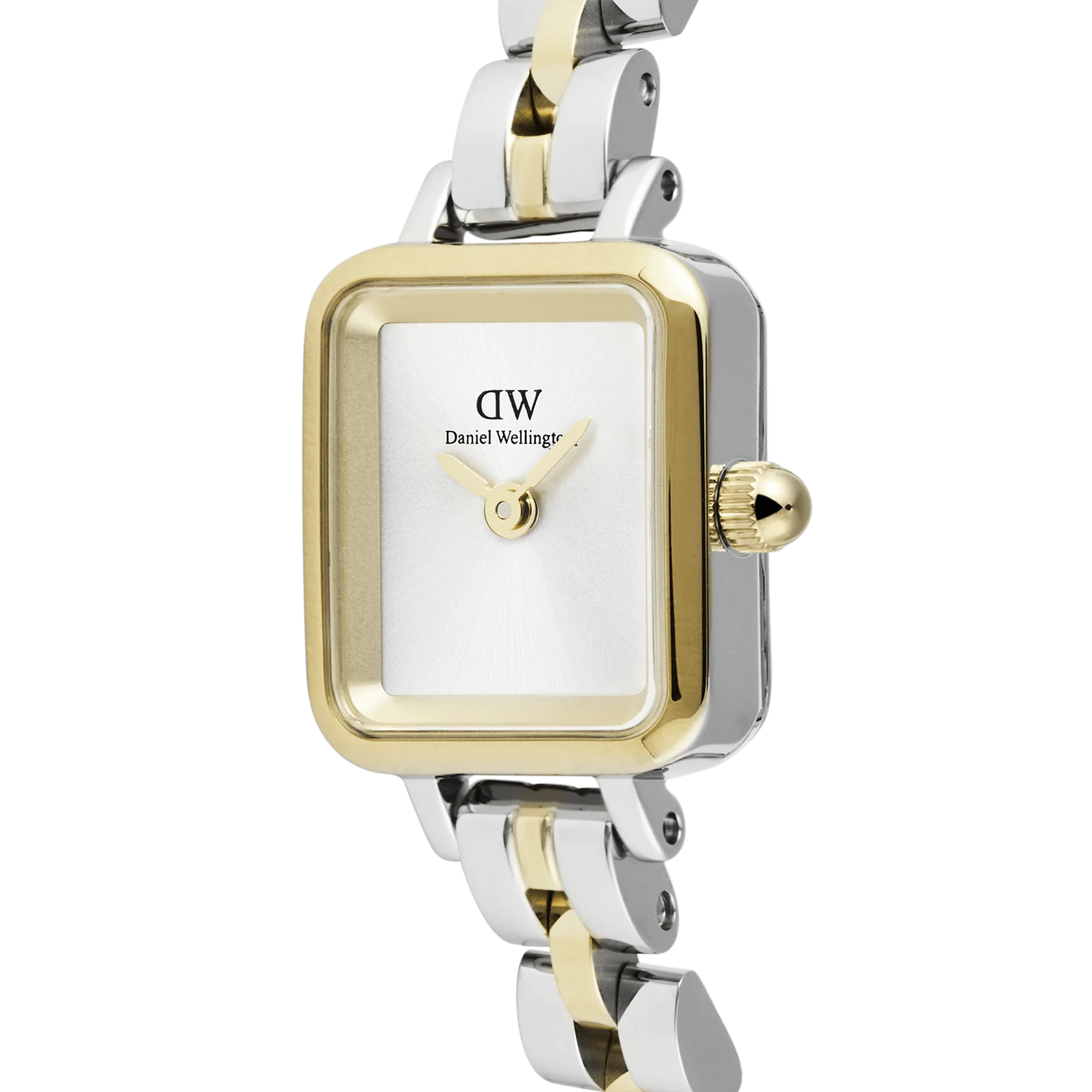 Orologio Daniel Wellington Quadro Mini Arch 3-Link Two Tone Gold, bicolor, 15x18mm - DW00100925