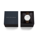 Orologio Daniel Wellington quarzo quadrante bianco, Classic Brown Canvas Silver, 40mm - DW00100941