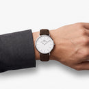 Orologio Daniel Wellington quarzo quadrante bianco, Classic Brown Canvas Silver, 40mm - DW00100941