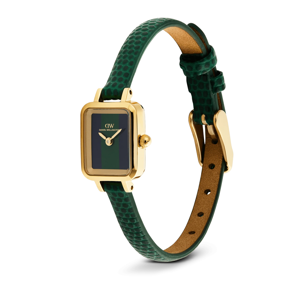 Orologio Daniel Wellington quarzo quadrante blue-green, Quadro Mini Green Lizard Warwick Gold, 15mm - DW00100958