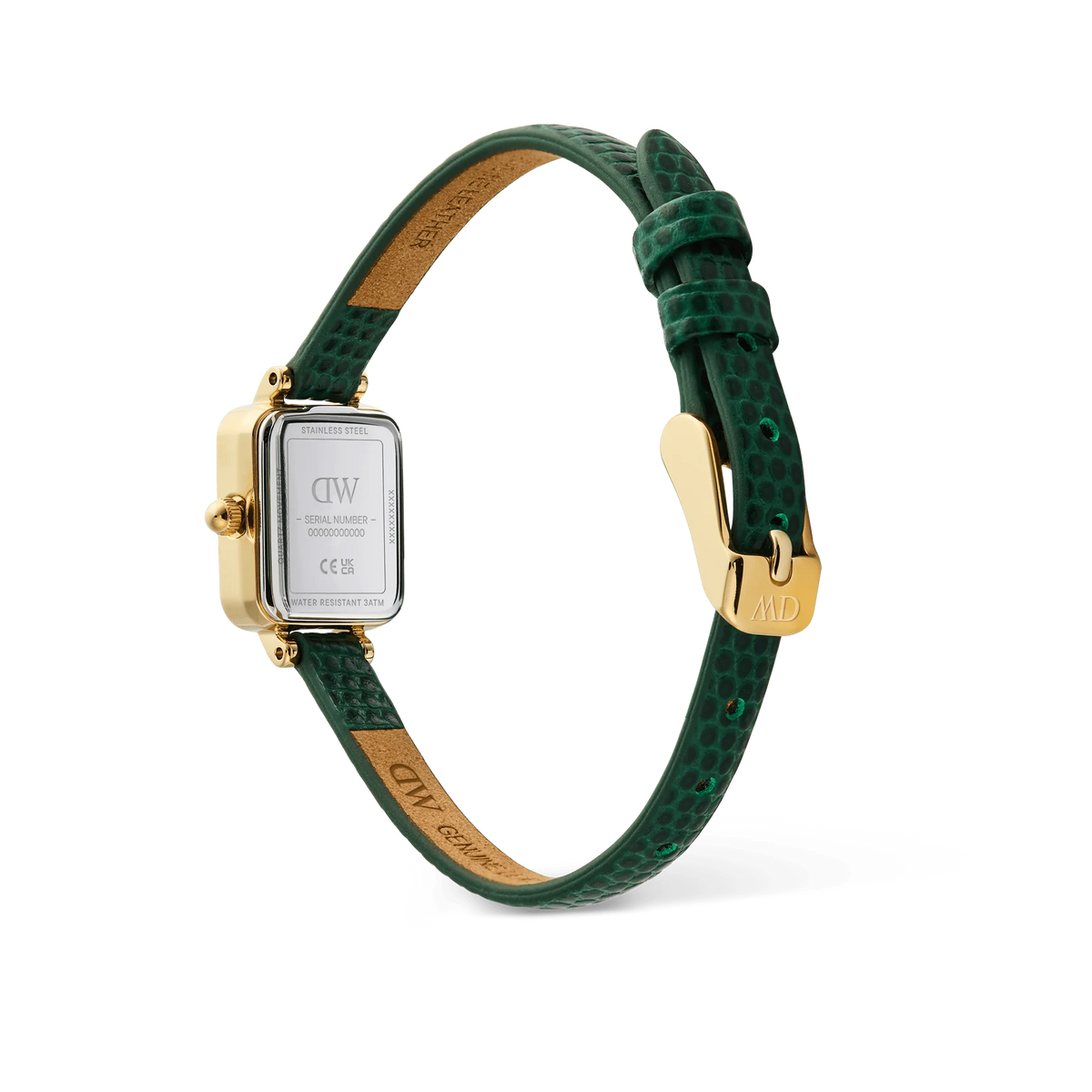 Orologio Daniel Wellington quarzo quadrante blue-green, Quadro Mini Green Lizard Warwick Gold, 15mm - DW00100958