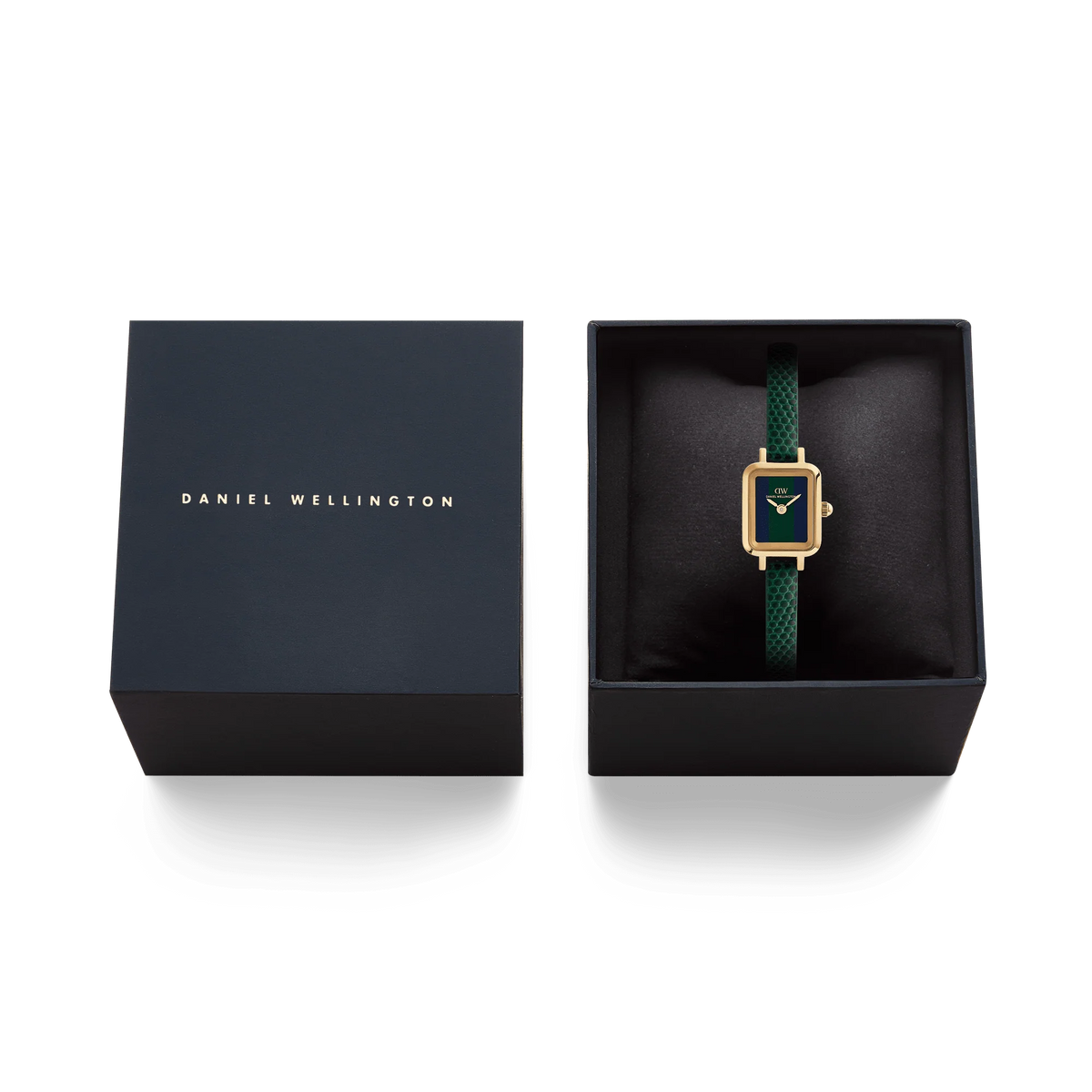 Orologio Daniel Wellington quarzo quadrante blue-green, Quadro Mini Green Lizard Warwick Gold, 15mm - DW00100958