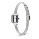 Orologio Daniel Wellington quarzo quadrante blu e bianco, Quadro Mini Sterling Glasgow Silver, 15mm - DW00100960
