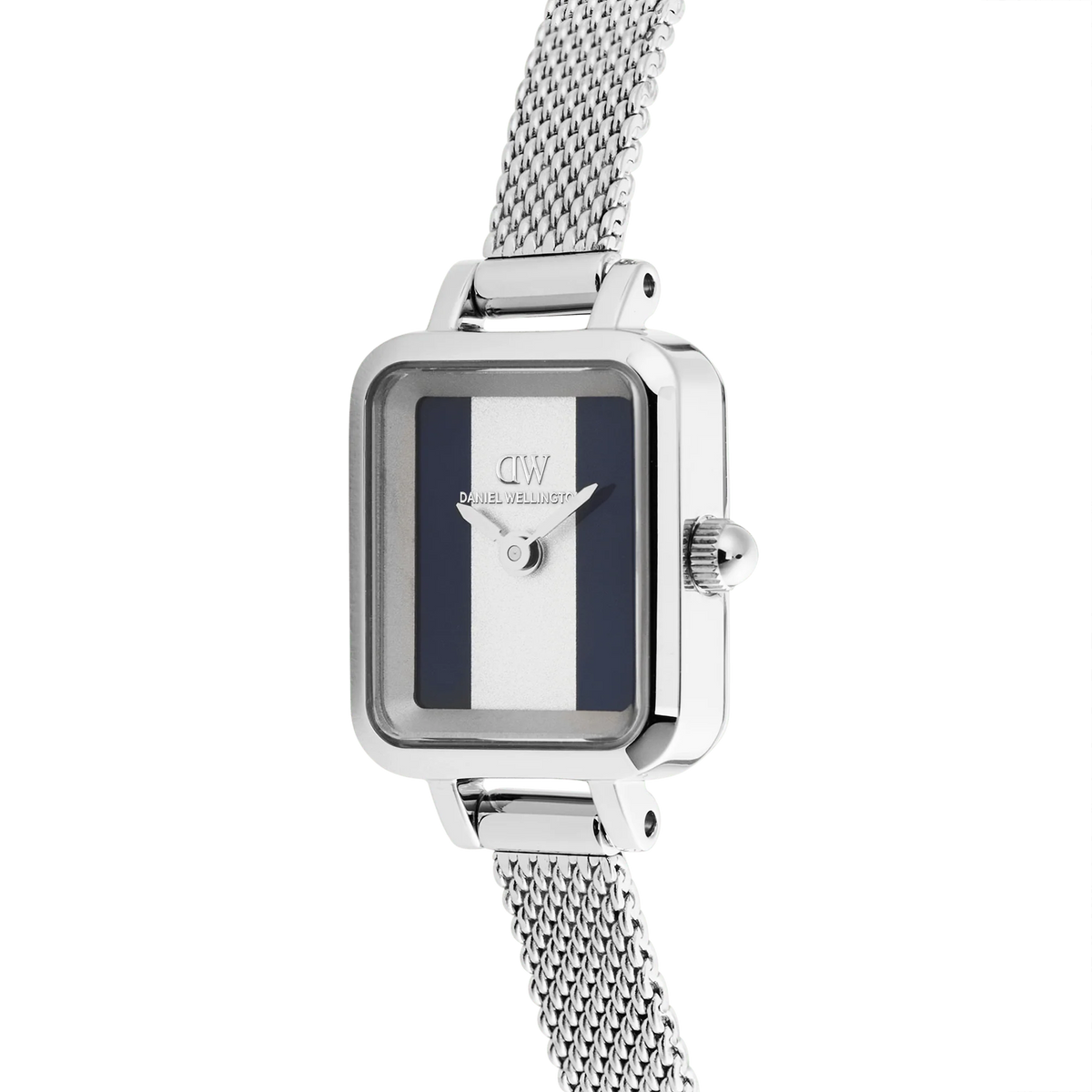 Orologio Daniel Wellington quarzo quadrante blu e bianco, Quadro Mini Sterling Glasgow Silver, 15mm - DW00100960