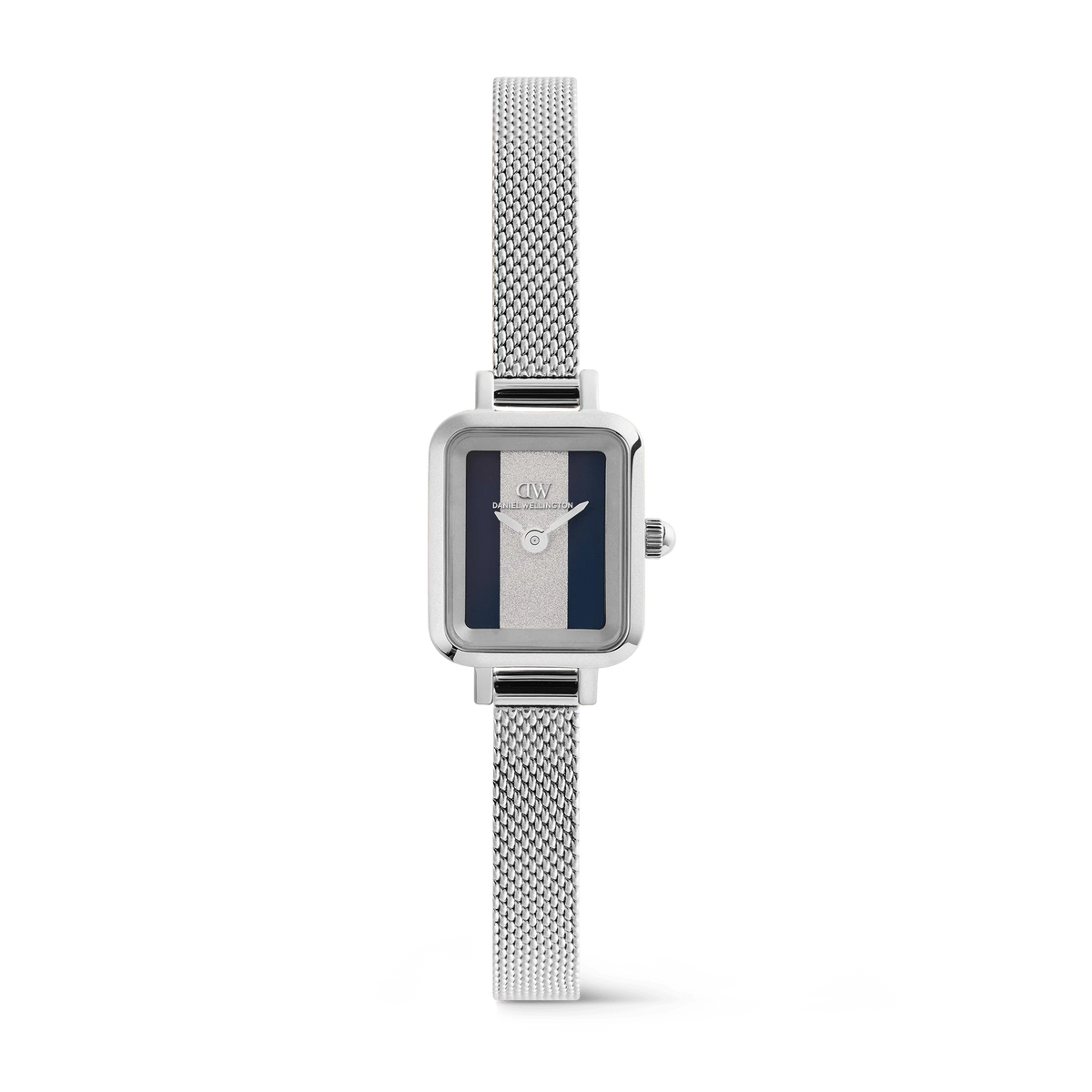 Orologio Daniel Wellington quarzo quadrante blu e bianco, Quadro Mini Sterling Glasgow Silver, 15mm - DW00100960
