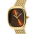 Orologio Daniel Wellington quarzo quadrante brown, Margot Braided Mesh Amber Gold, 24mm - DW00100968