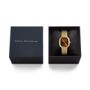 Orologio Daniel Wellington quarzo quadrante brown, Margot Braided Mesh Amber Gold, 24mm - DW00100968