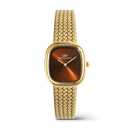 Orologio Daniel Wellington quarzo quadrante brown, Margot Braided Mesh Amber Gold, 24mm - DW00100968