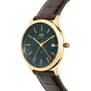 Orologio Daniel Wellington quarzo quadrante verde scuro, Pathfinder GMT Brown-Croc Green Gold, 39mm - DW00100974