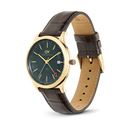 Orologio Daniel Wellington quarzo quadrante verde scuro, Pathfinder GMT Brown-Croc Green Gold, 39mm - DW00100974
