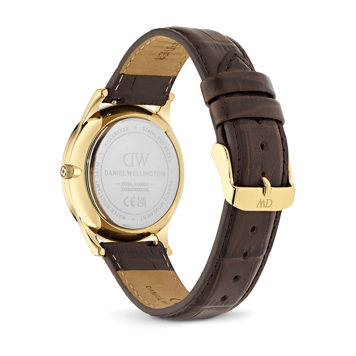 Orologio Daniel Wellington quarzo quadrante verde scuro, Pathfinder GMT Brown-Croc Green Gold, 39mm - DW00100974