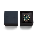 Orologio Daniel Wellington quarzo quadrante verde scuro, Pathfinder GMT Brown-Croc Green Gold, 39mm - DW00100974