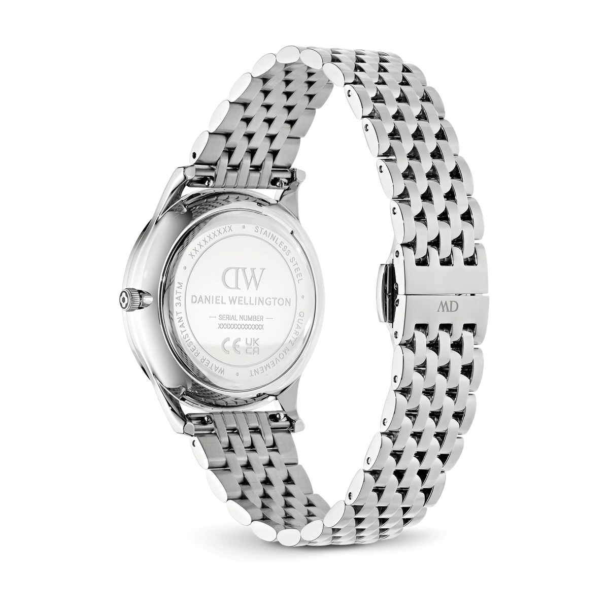 Orologio Daniel Wellington quarzo quadrante nero, Pathfinder GMT 7-Link Black Silver, 39mm - DW00100978