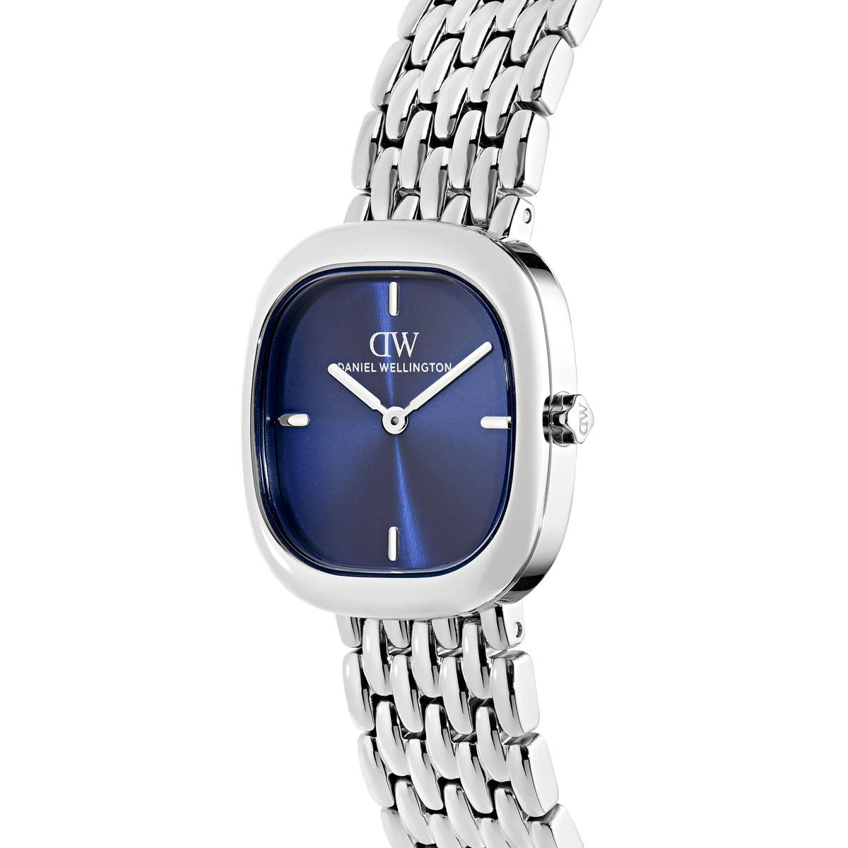 Orologio Daniel Wellington quarzo quadrante blu, Corta Royal Blue Grain-Link Silver, 24mm - DW00100992