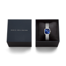Orologio Daniel Wellington quarzo quadrante blu, Corta Royal Blue Grain-Link Silver, 24mm - DW00100992