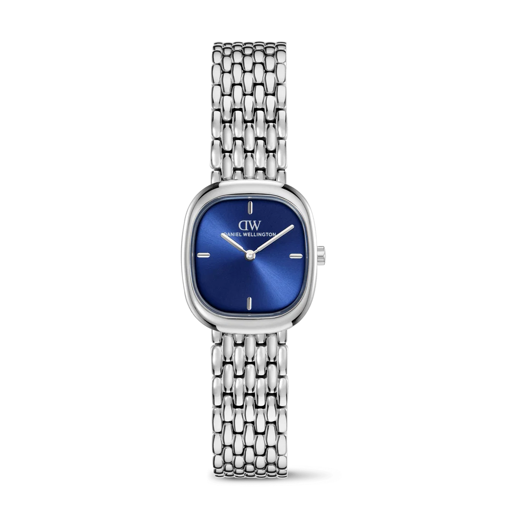 Orologio Daniel Wellington quarzo quadrante blu, Corta Royal Blue Grain-Link Silver, 24mm - DW00100992