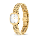 Orologio Daniel Wellington quarzo quadrante bianco, Corta White Grain-Link Gold, 24mm - DW00100993