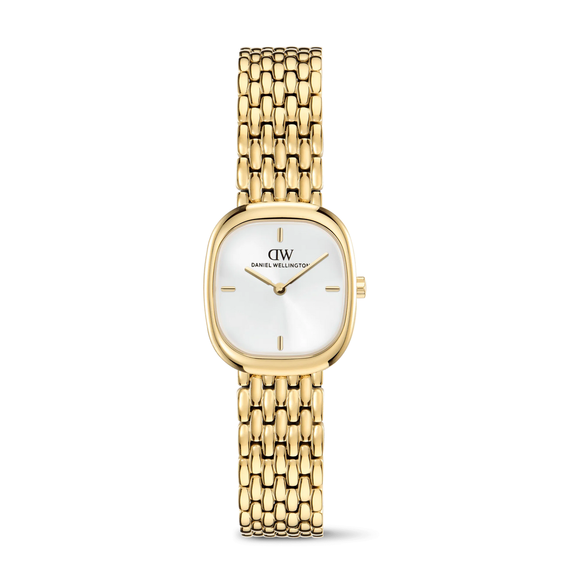 Orologio Daniel Wellington quarzo quadrante bianco, Corta White Grain-Link Gold, 24mm - DW00100993