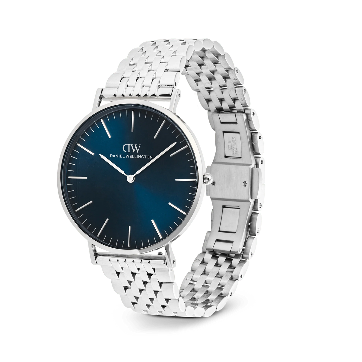 Orologio Daniel Wellington quarzo quadrante blu, Classic 7-Link Arctic Silver, 40mm - DW00101010