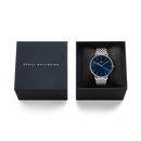 Orologio Daniel Wellington quarzo quadrante blu, Classic 7-Link Arctic Silver, 40mm - DW00101010