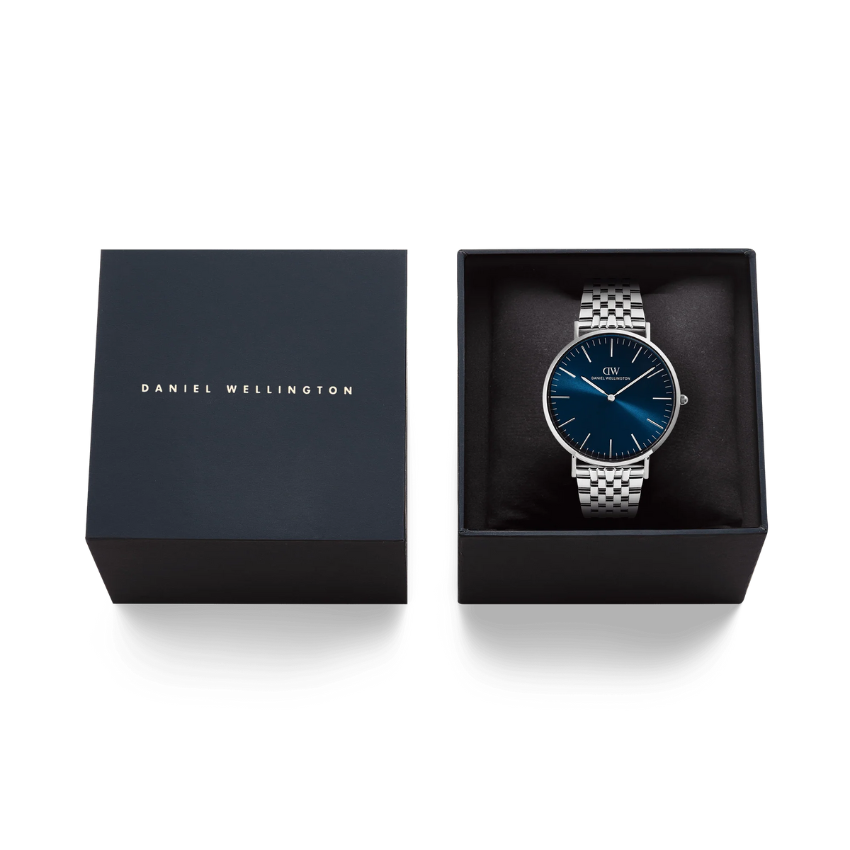 Orologio Daniel Wellington quarzo quadrante blu, Classic 7-Link Arctic Silver, 40mm - DW00101010