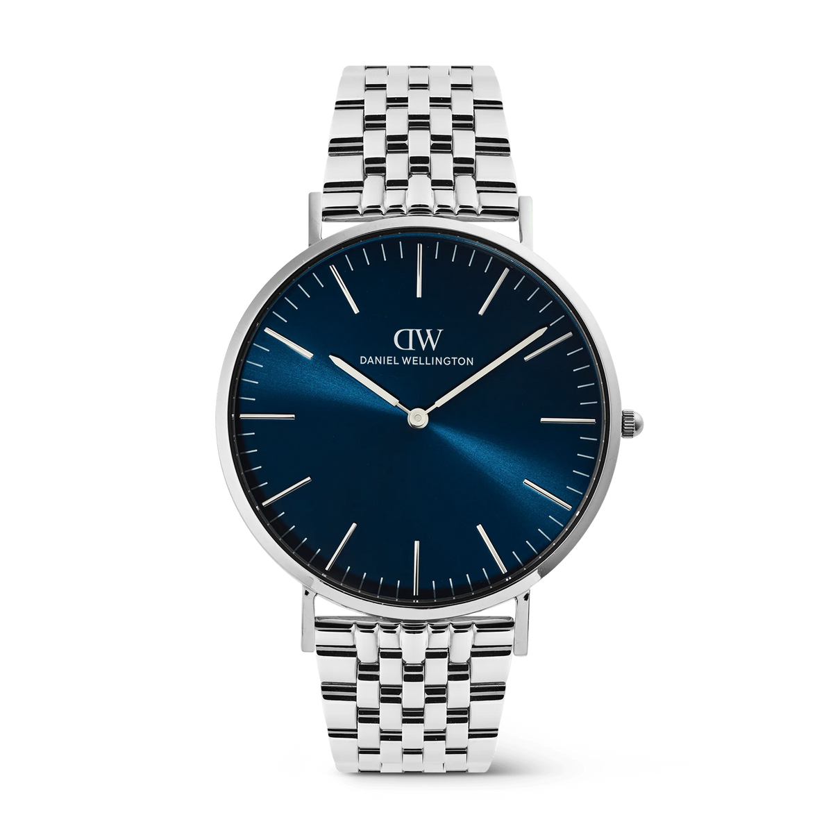 Orologio Daniel Wellington quarzo quadrante blu, Classic 7-Link Arctic Silver, 40mm - DW00101010