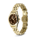 Orologio Daniel Wellington quarzo quadrante brown, Ophelia Mini Beans Link Amber Gold, 20mm - DW00101018